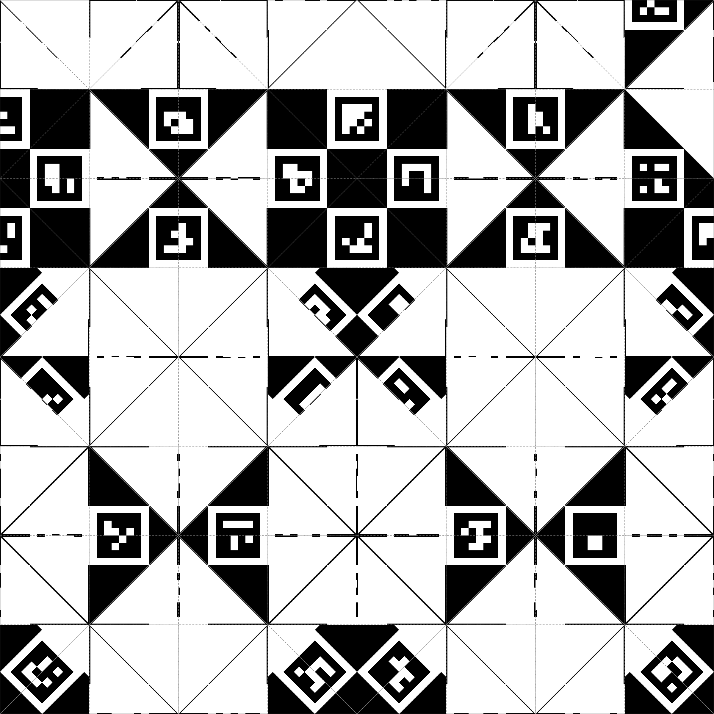ChArUco origami cube pattern, 200×200 mm